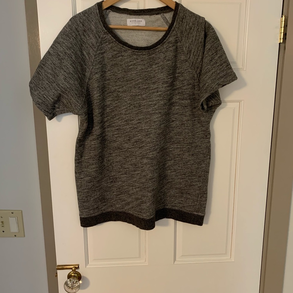 Everlane Gray Short Sleeve Pullover Sweatshirt~ Lg
